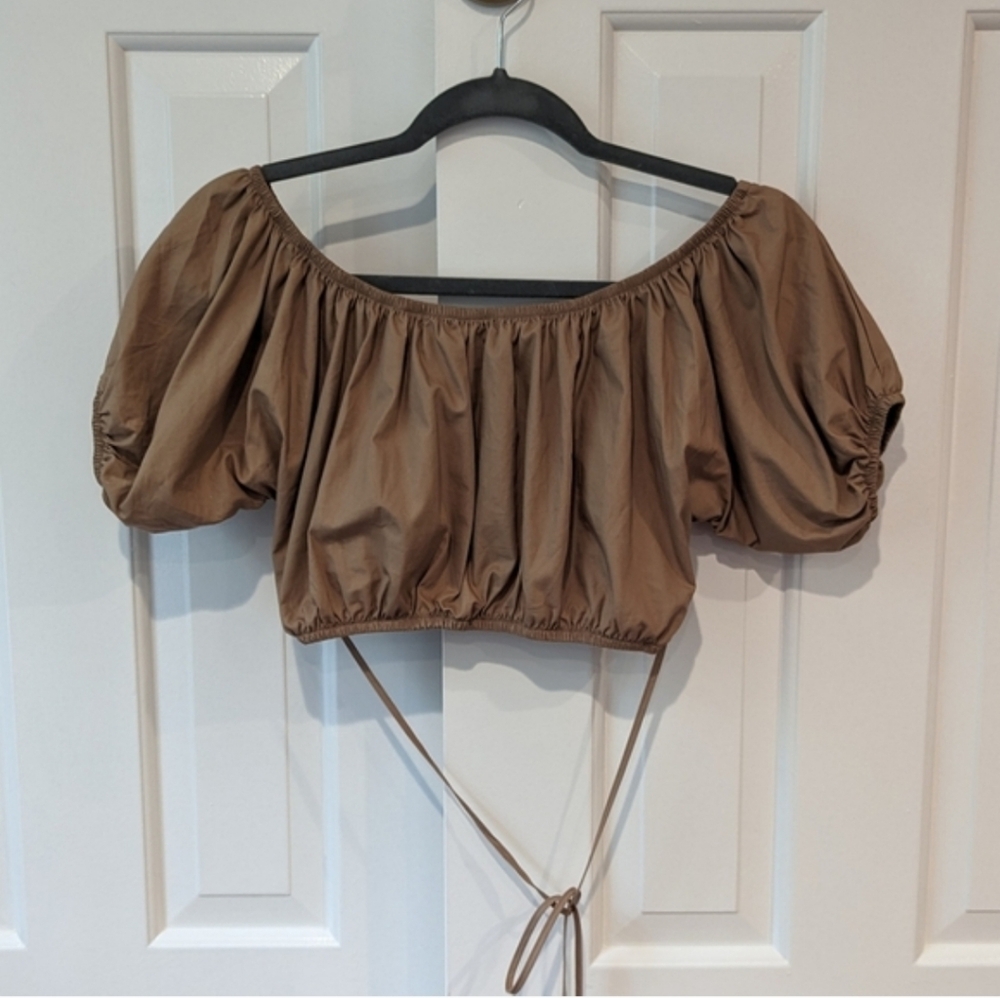 Garage Top Off The Shoulder Bubble Top Small Wrap Cottagecore Indie - Picture 3 of 9